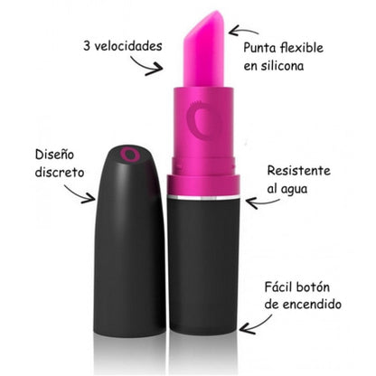 Vibrador En Forma De Labial - Discreto + Envio Gratis