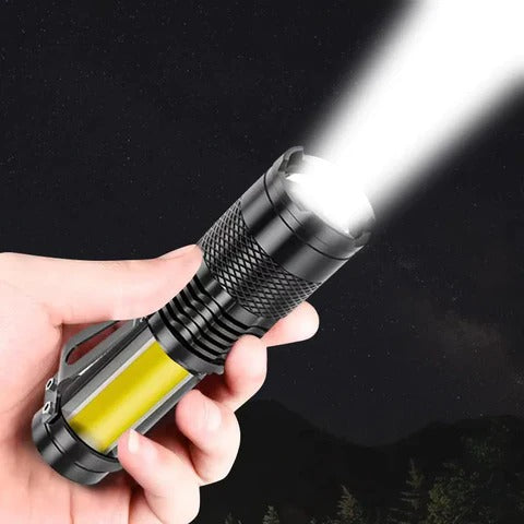 Mini Linterna Táctica Recargable Por Usb Aluminio Zoom Led + Envio Gratis