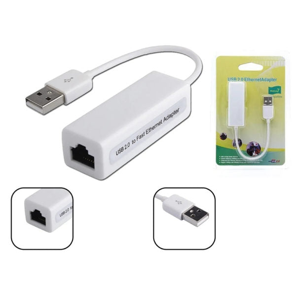 Adaptador Para Pc Usb 2.0 A Ethernet Windows - Mac