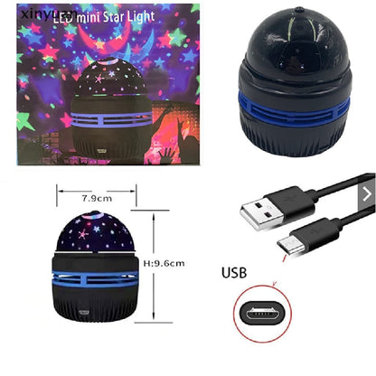 Mini lampara de noche de estrellas usb